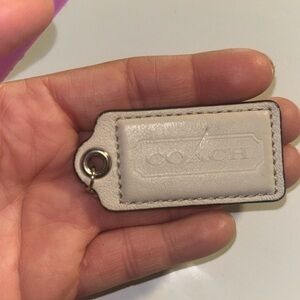 Coach Off White Leather Key Fob